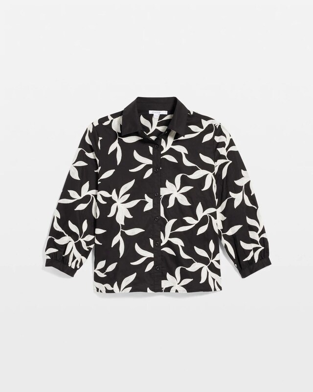 Embroidered Cropped Collared Shirt - image 5